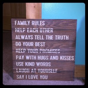 🔥Family Rules Wooden Sign